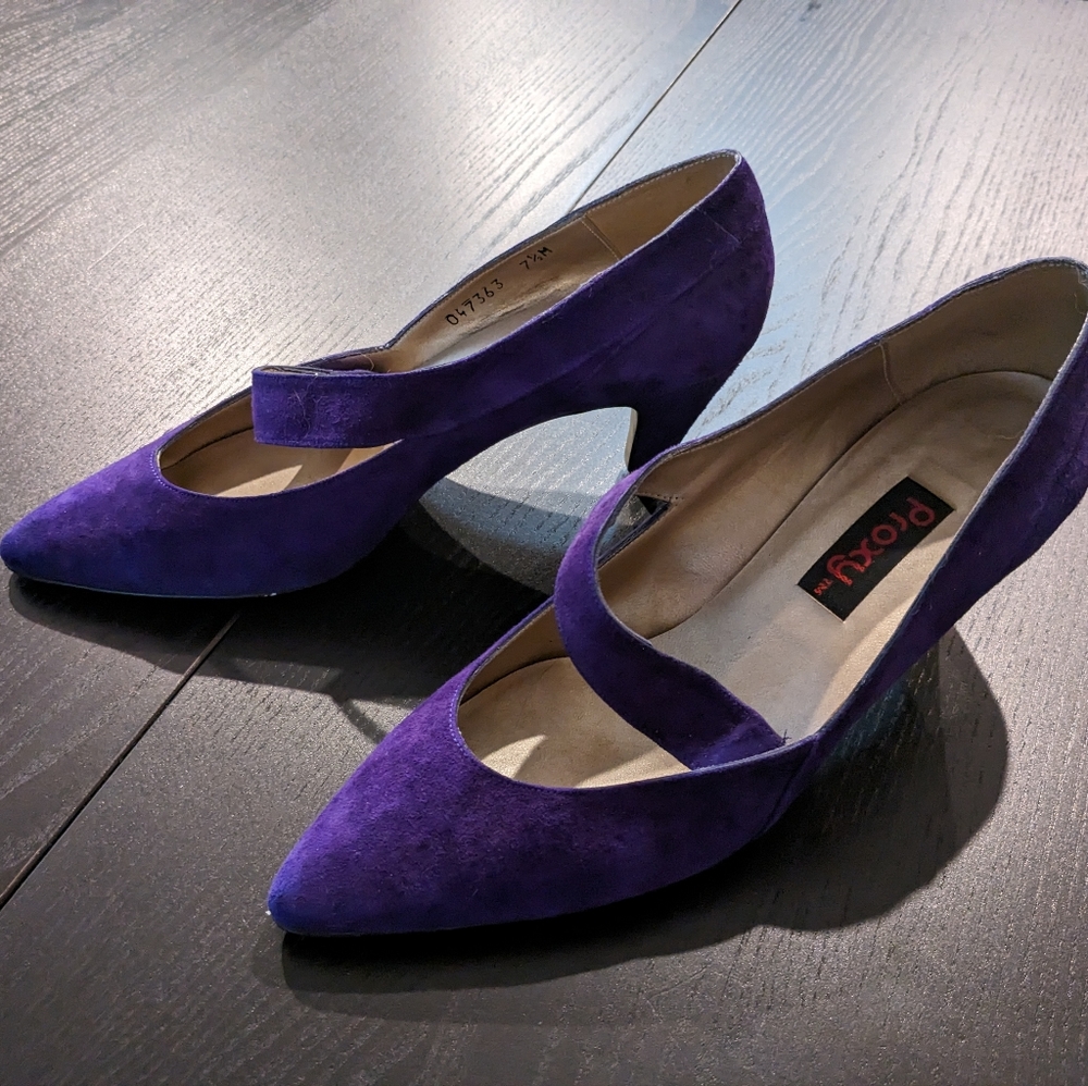 Vintage Sz 7 Purple Suede Pumps heels Proxy